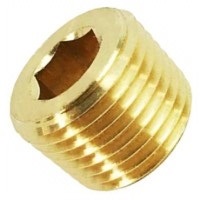 1/8-27 NPTF X 1/4 PIPE PLUG FLUSHSEAL BRASS
